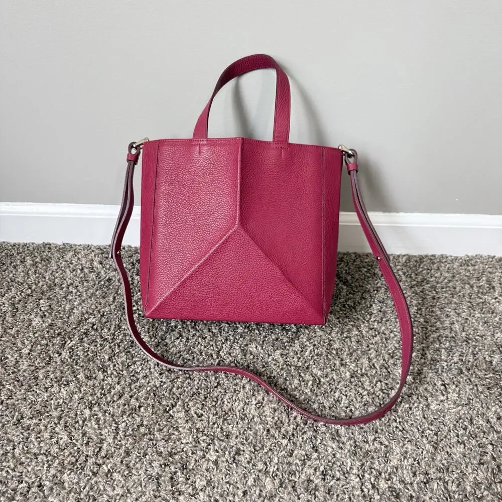 The Common Knowledge Bone Bag Shoulder Crossbody Strap Structured Plum Leather